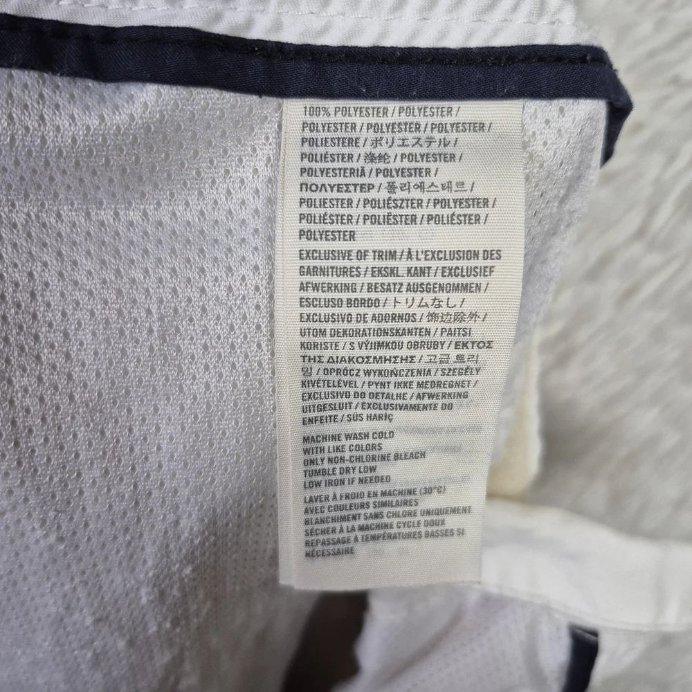 Abercrombie & Fitch Mens‎ L White Lined Board Shorts Spell Out Y2K Preppy